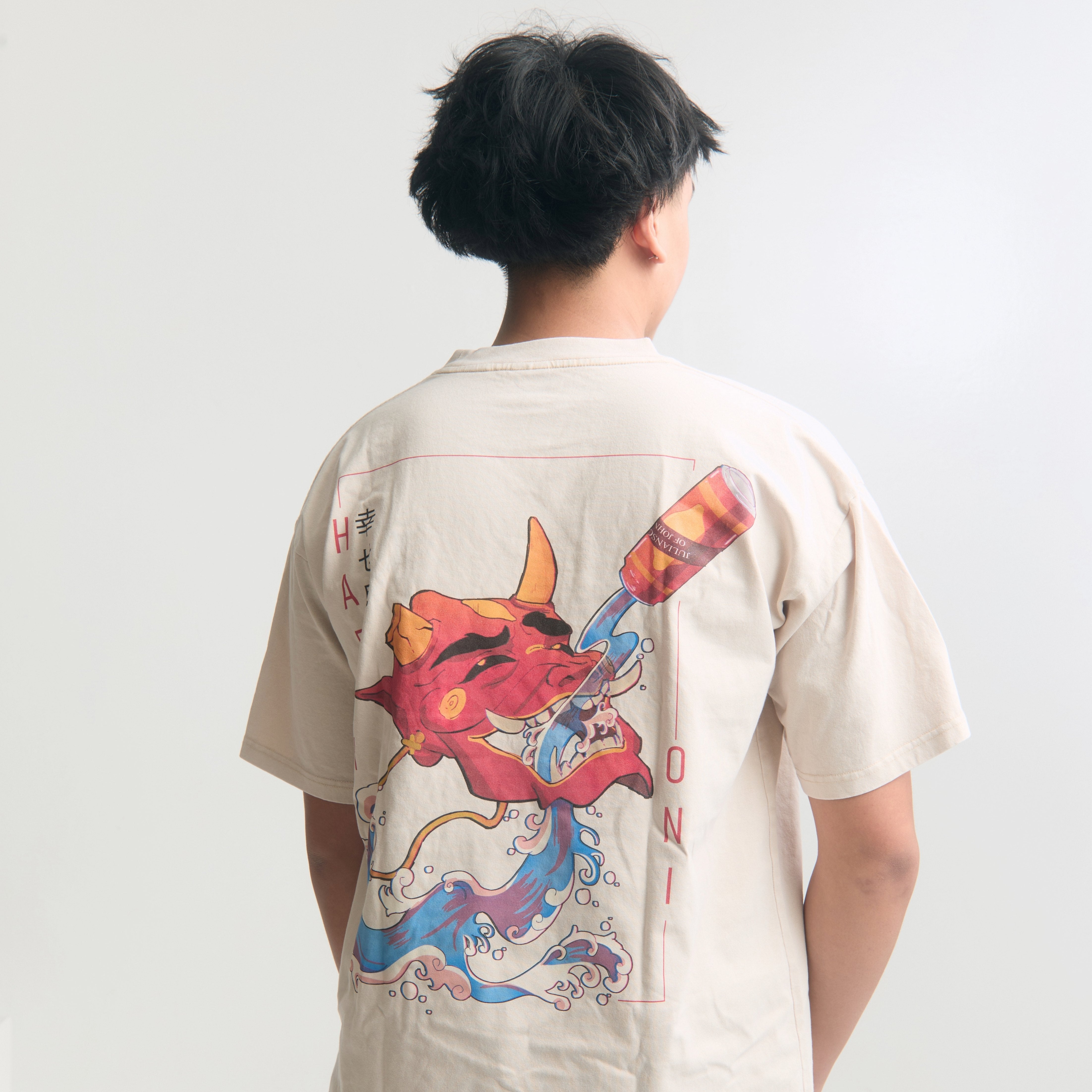 HAPPY ONI - T-shirt (Oversized) Apricot – Happy Oni