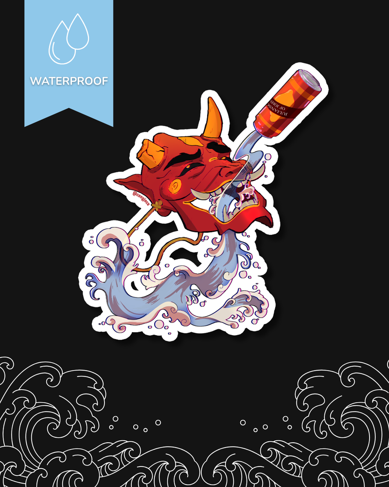 Vinyl Waterproof Happy Oni Sticker (FREE SHIPPING)