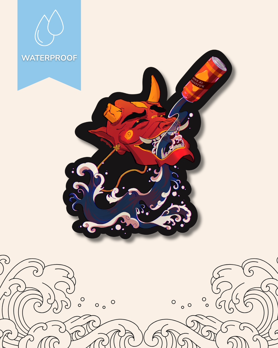 Vinyl Waterproof Happy Oni Sticker (FREE SHIPPING)